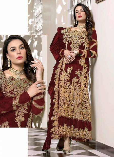 Maroon Colour R-480 nx Heavy Festive Wear Designer Pakistani Suit Collection R-480-C